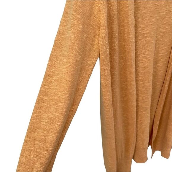 Eileen Fisher Open Front Yellow Mustard Sweater Cardigan in Size Medium Petite - Picture 5 of 8